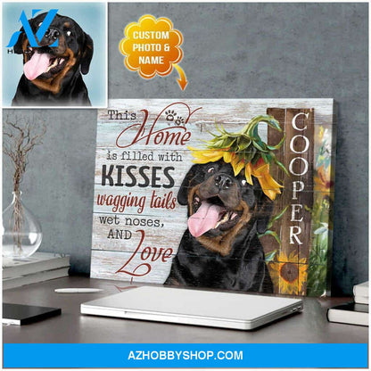 Personalized Photo and Name Dog This home is filled Wall Art Canvas Decor