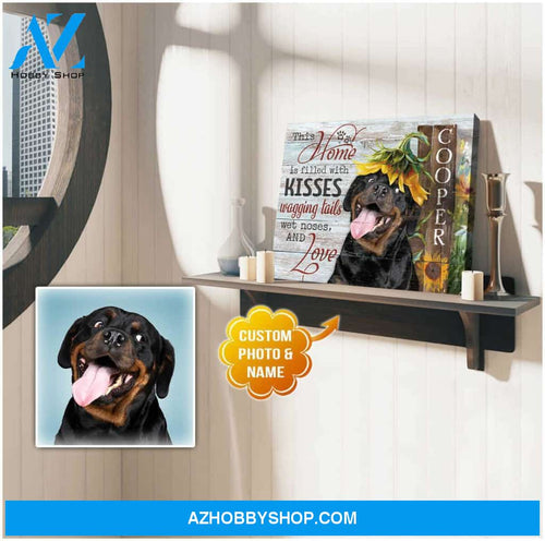 Personalized Photo and Name Dog This home is filled Wall Art Canvas Decor