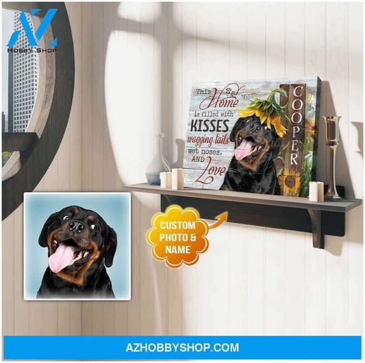 Personalized Photo and Name Dog This home is filled Wall Art Canvas Decor