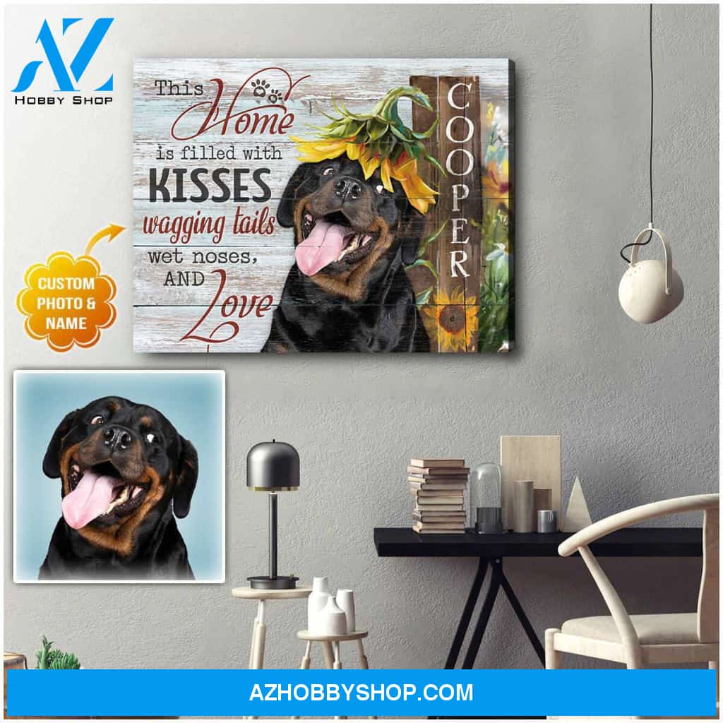 Personalized Photo and Name Dog This home is filled Wall Art Canvas Decor