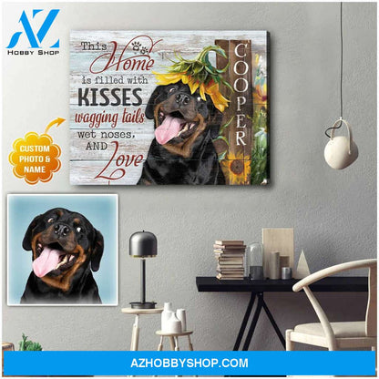 Personalized Photo and Name Dog This home is filled Wall Art Canvas Decor