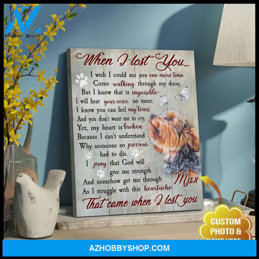 Personalized Photo and Name Dog When I lost you Wall Art Canvas Decor
