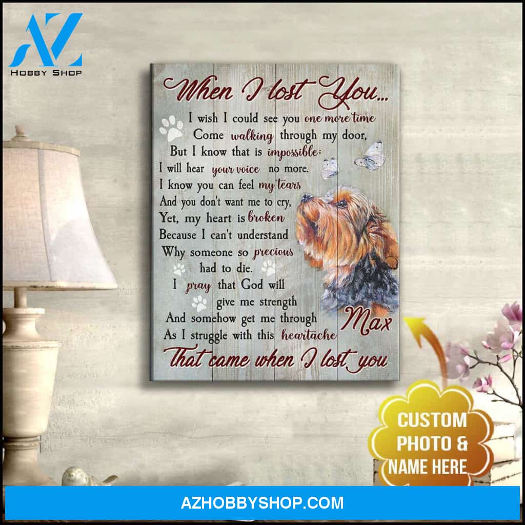 Personalized Photo and Name Dog When I lost you Wall Art Canvas Decor