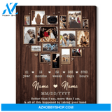 Personalized Photo Collage Canvas 1st Wedding Anniversary Present