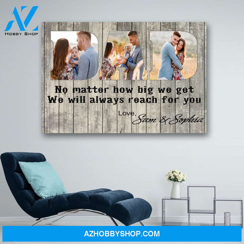Personalized Photo Dad And Family Canvas Print Wall Art - Matte Canvas - Father's Day Gift