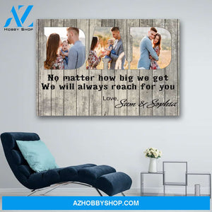 Personalized Photo Dad And Family Canvas Print Wall Art - Matte Canvas - Father's Day Gift