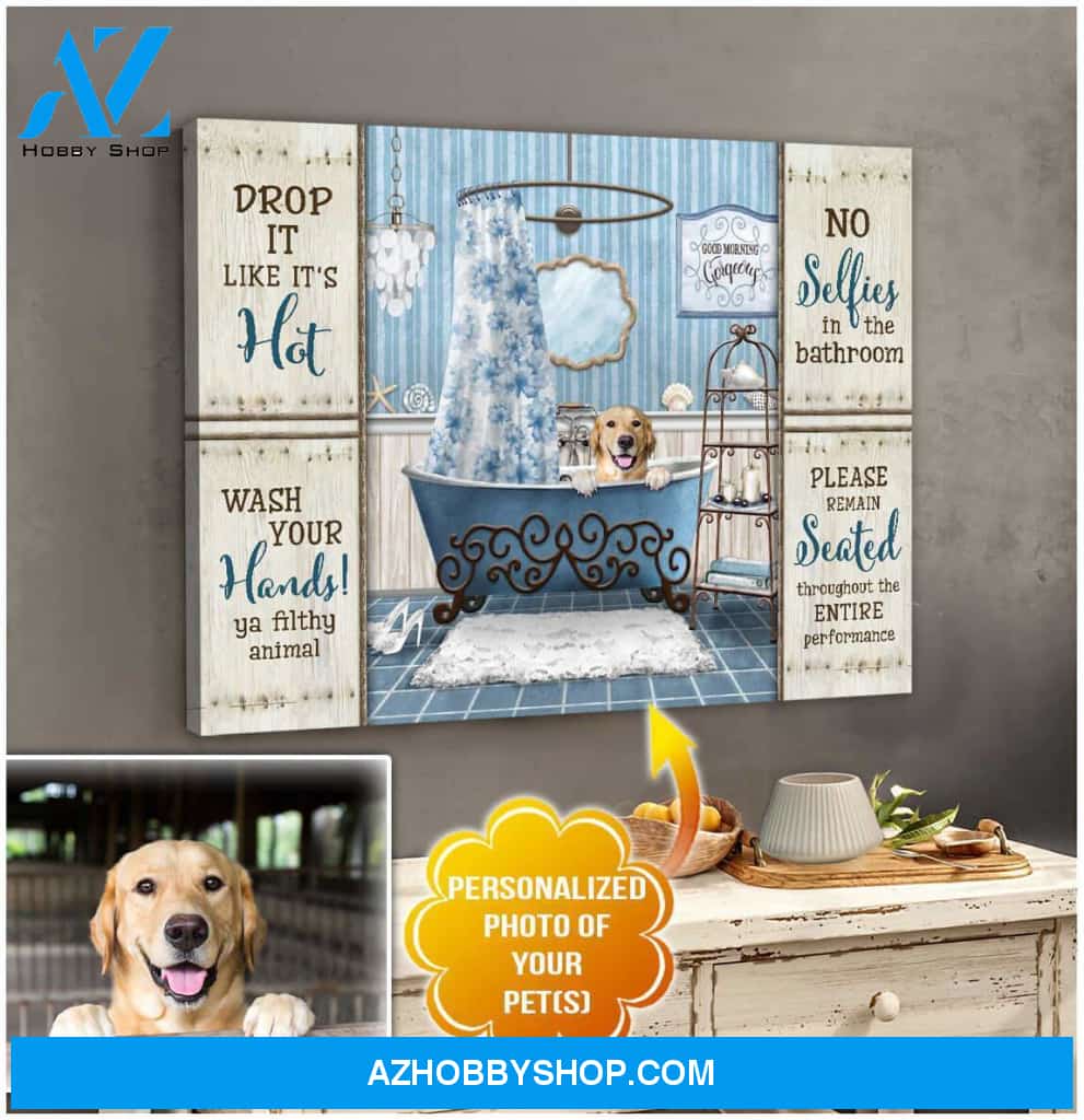Personalized Photo Dog No selfies Canvas Wall Art Decor