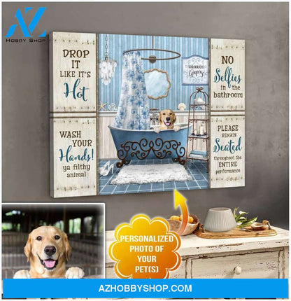 Personalized Photo Dog No selfies Canvas Wall Art Decor