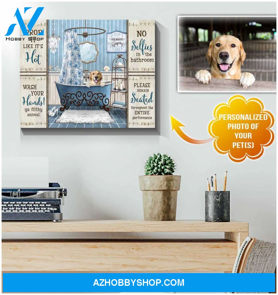 Personalized Photo Dog No selfies Canvas Wall Art Decor