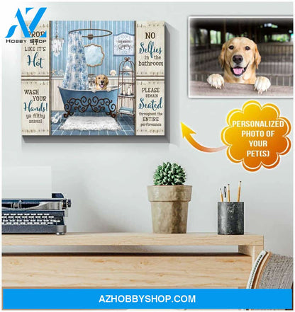 Personalized Photo Dog No selfies Canvas Wall Art Decor