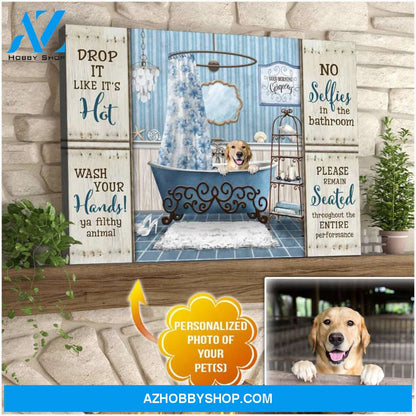 Personalized Photo Dog No selfies Canvas Wall Art Decor