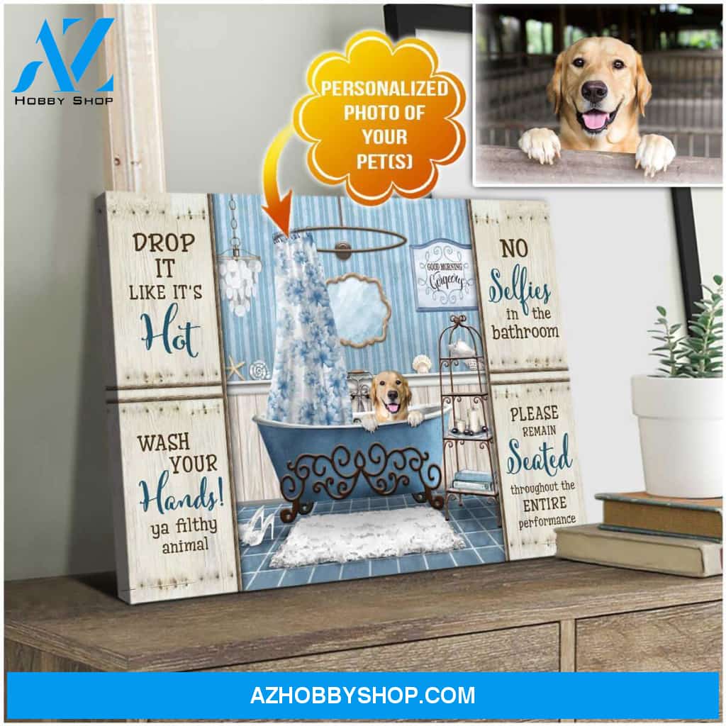 Personalized Photo Dog No selfies Canvas Wall Art Decor