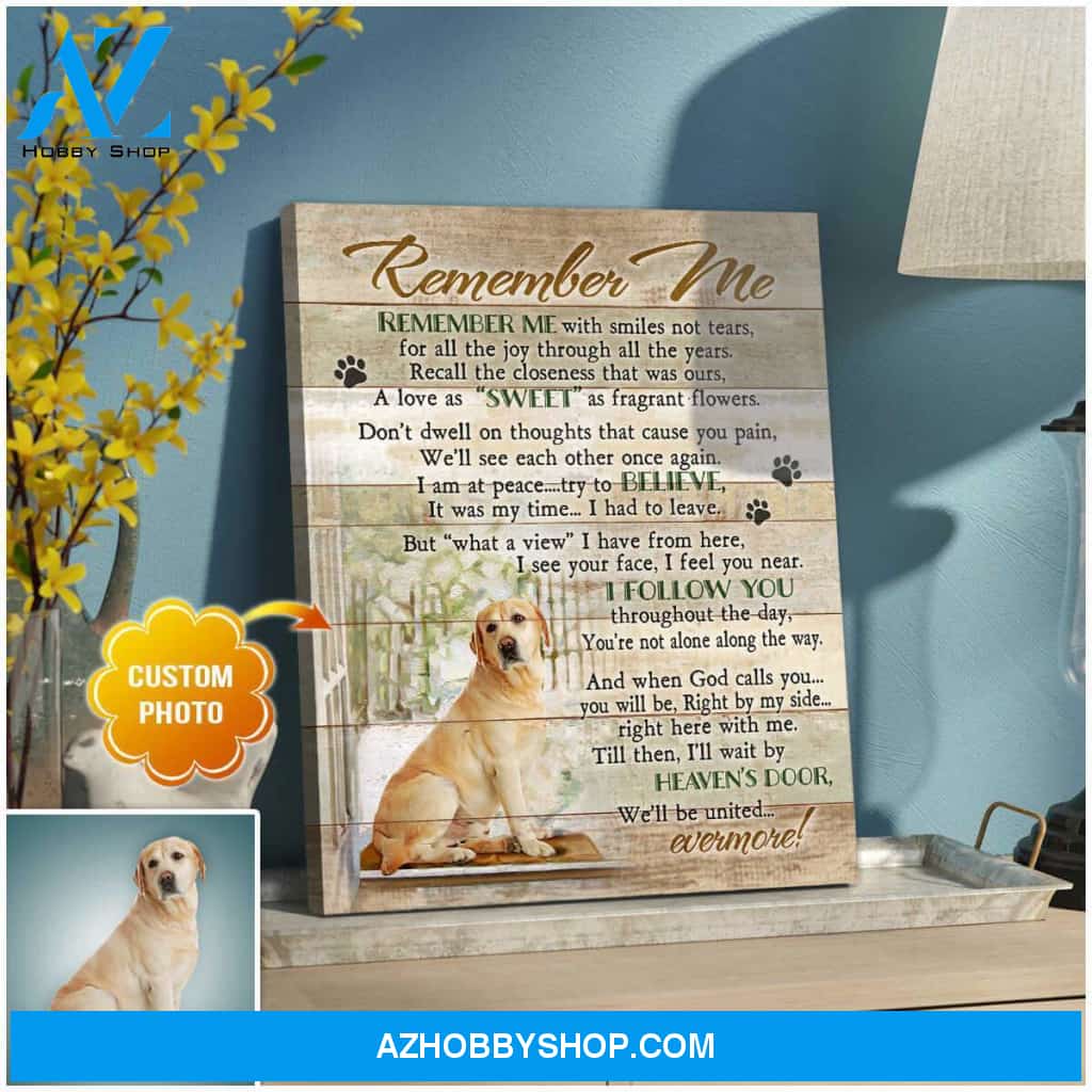 Personalized Photo Dog Remember me Wall Art Canvas Decor