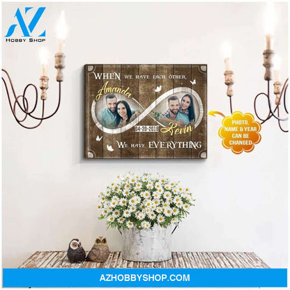 Personalized Photo Name and Year When we We have everything Canvas For Couple Wall Art Decor