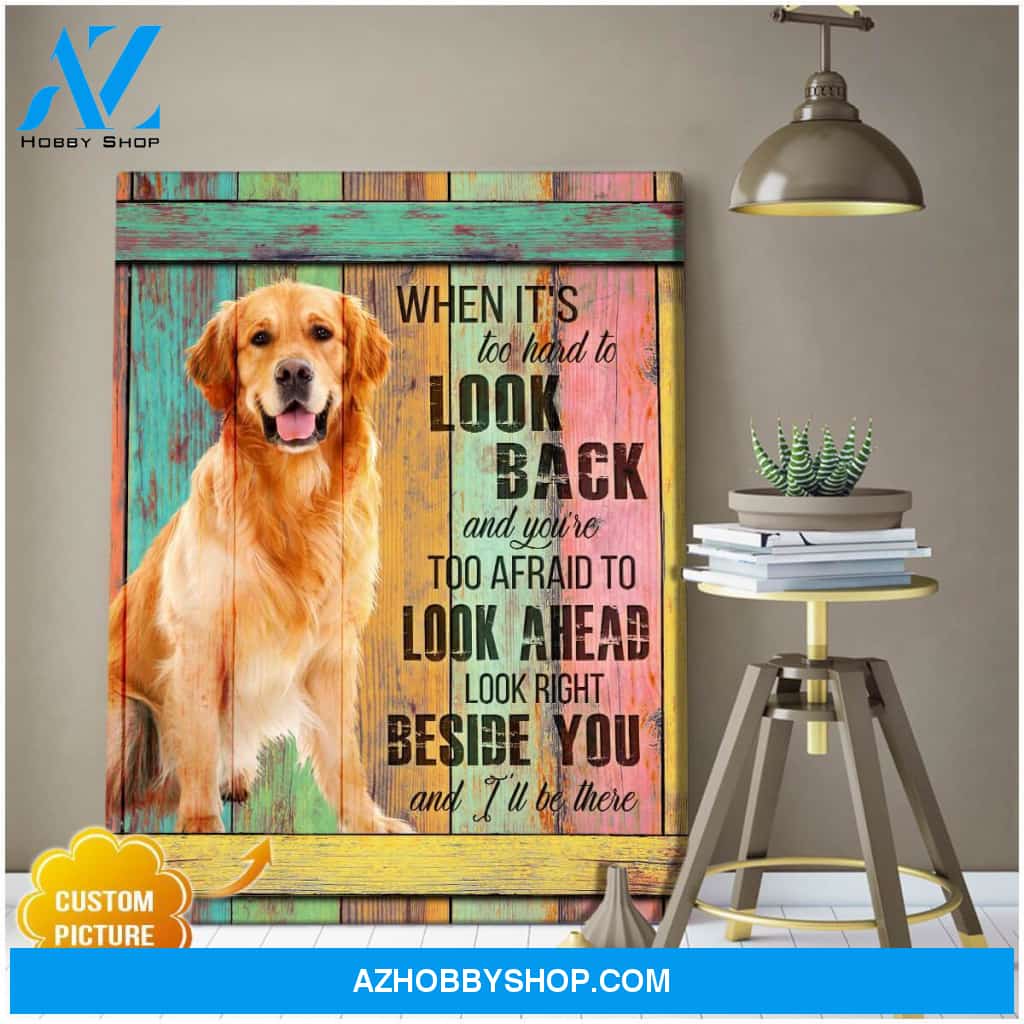 Personalized Photo Right Beside You Dog Canvas Wall Art Decor Personalized Dog Wall Art