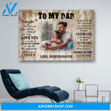 Personalized Photo To My Dad From Daughter Canvas Print Wall Art - Matte Canvas