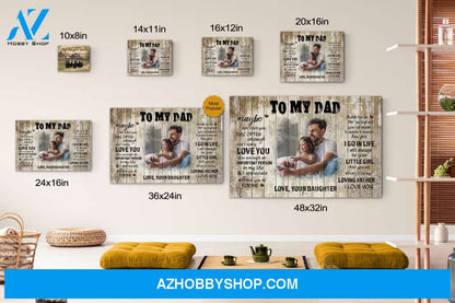 Personalized Photo To My Dad From Daughter Canvas Print Wall Art - Matte Canvas