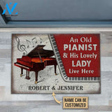 Personalized Piano Couple Live Here Customized Doormat