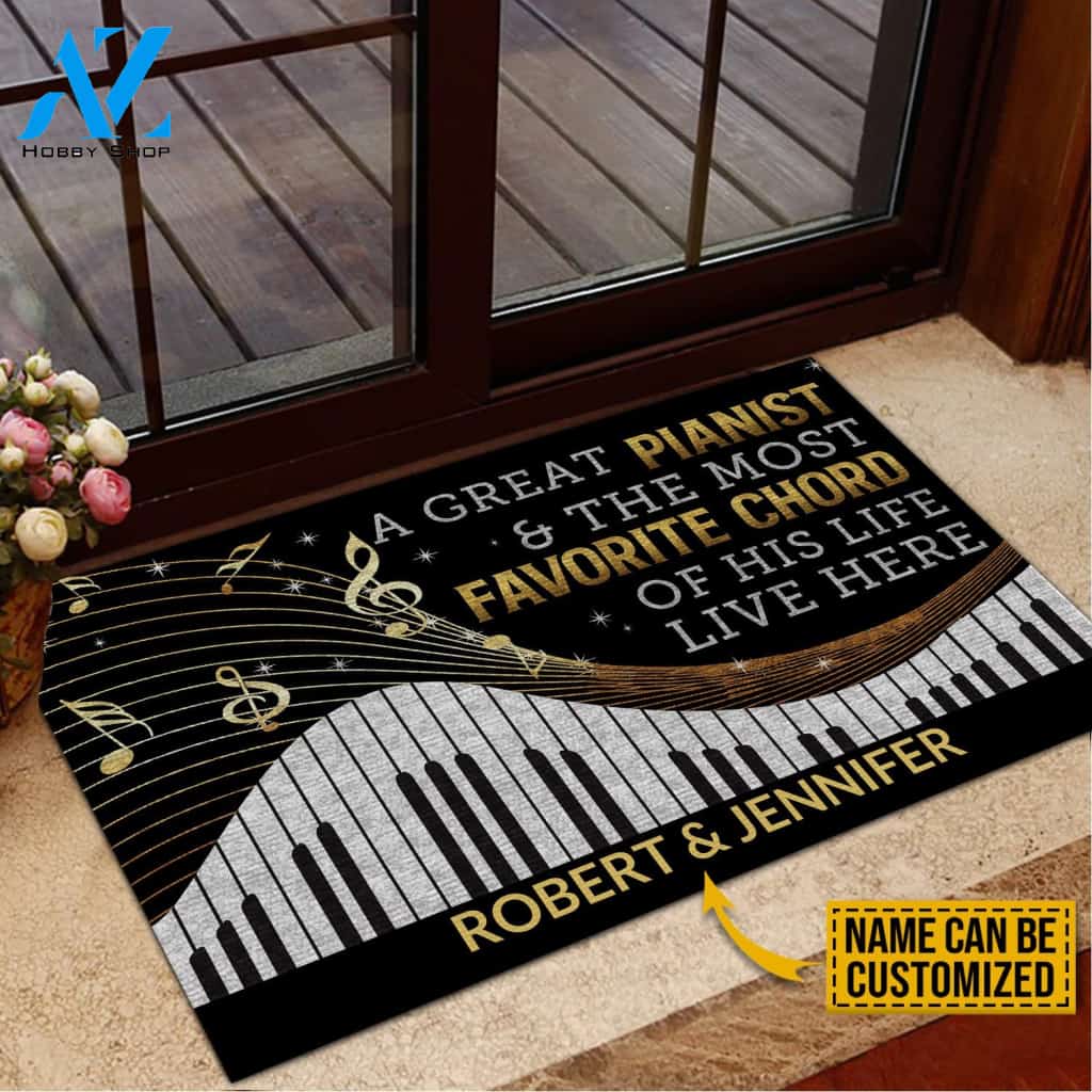Personalized Piano Most Favorite Chord Customized Doormat | Welcome Mat | House Warming Gift