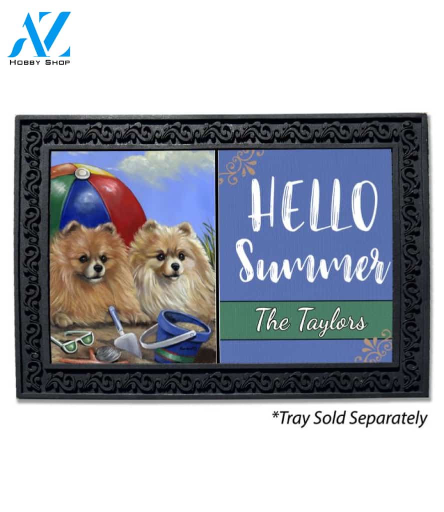 Personalized Pomeranian Beach Doormat - 18" x 30"