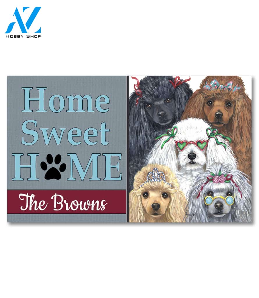 Personalized Poodles Oddles Doormat - 18" x 30"