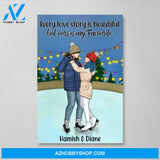 Personalized Poster, Canvas, Ice Skating Partners for Life, Gift for Ice Skating Couple