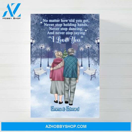 Personalized Poster, Canvas, No Matter How Old You Get, Christmas Gift for Old Couple