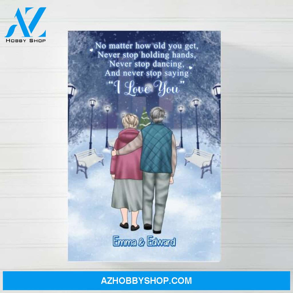 Personalized Poster, Canvas, No Matter How Old You Get, Christmas Gift for Old Couple