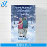 Personalized Poster, Canvas, No Matter How Old You Get, Christmas Gift for Old Couple