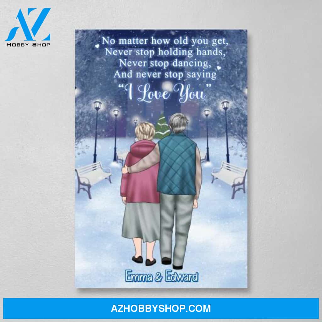 Personalized Poster, Canvas, No Matter How Old You Get, Christmas Gift for Old Couple