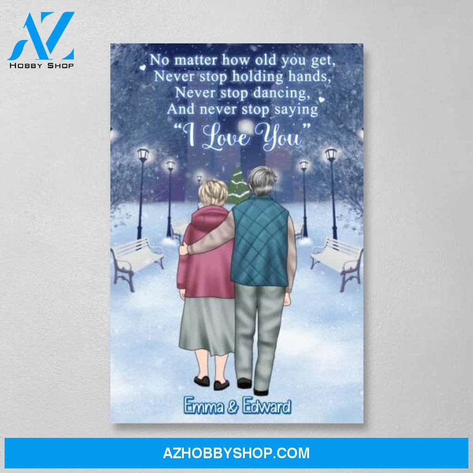 Personalized Poster, Canvas, No Matter How Old You Get, Christmas Gift for Old Couple