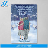Personalized Poster, Canvas, No Matter How Old You Get, Christmas Gift for Old Couple