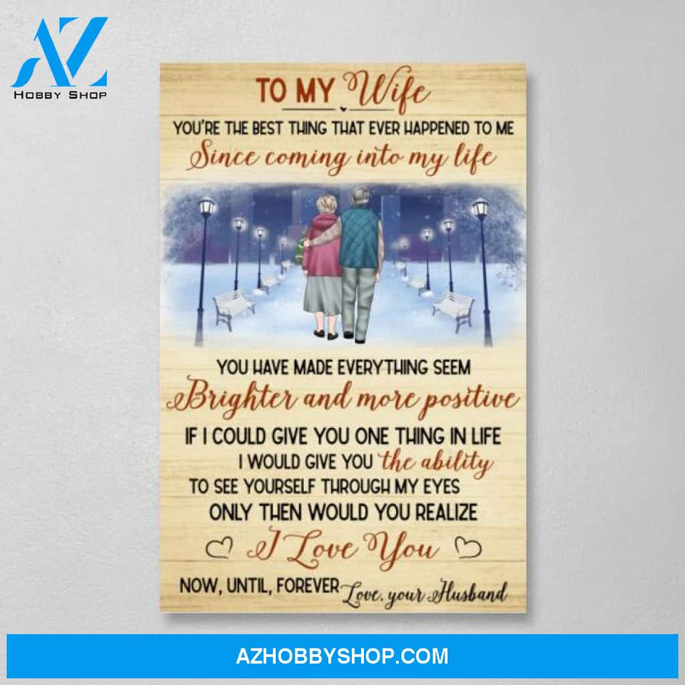 Personalized Poster, Canvas, To My Wife, Christmas Gift for Old Couple