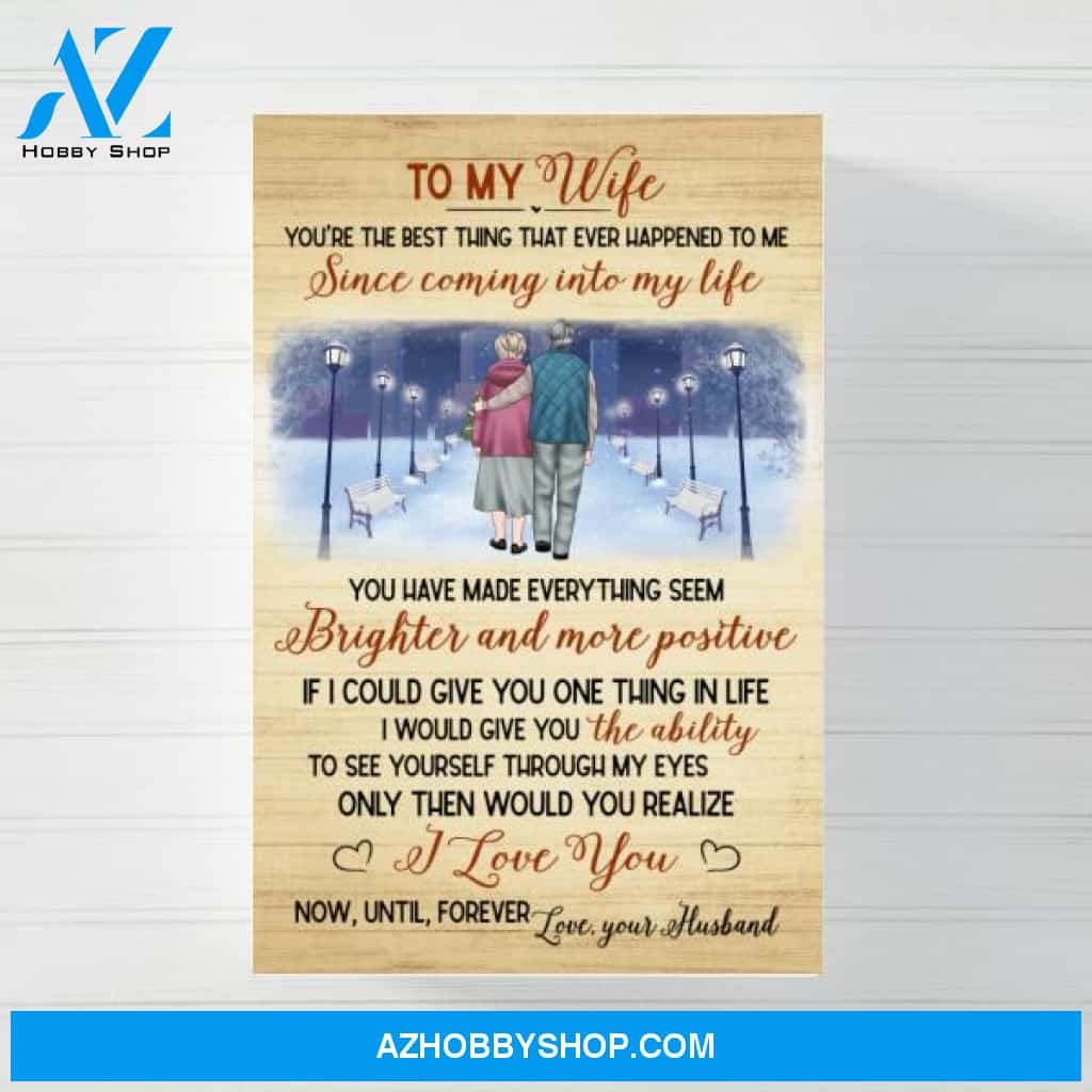 Personalized Poster, Canvas, To My Wife, Christmas Gift for Old Couple