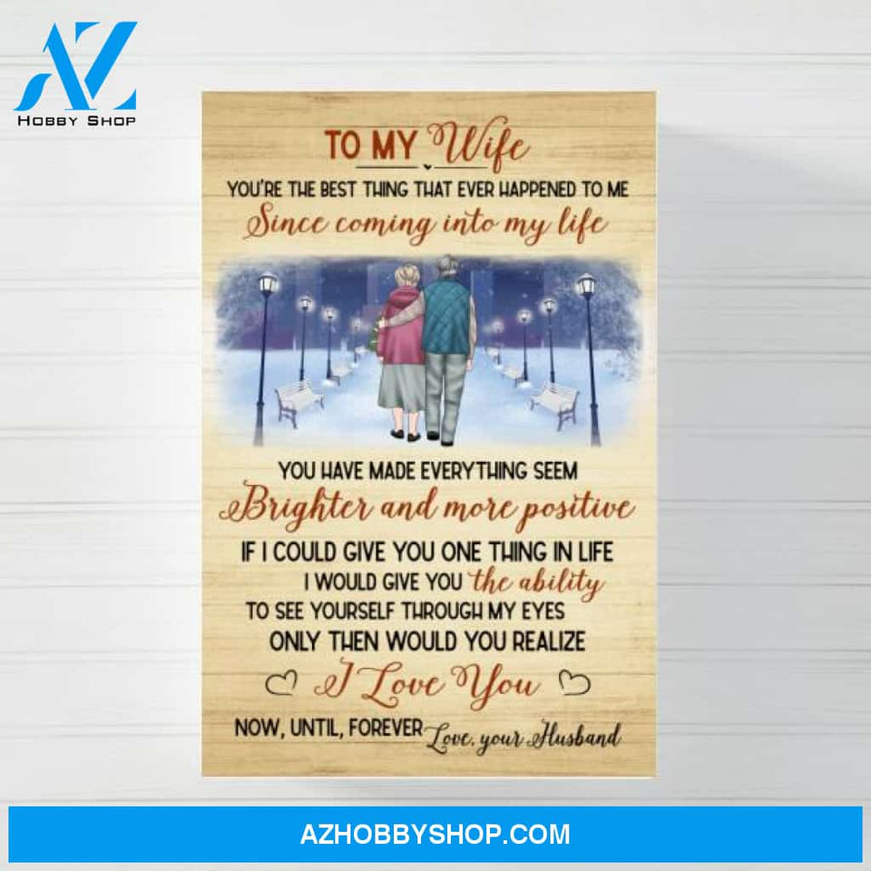 Personalized Poster, Canvas, To My Wife, Christmas Gift for Old Couple