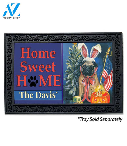 Personalized Pug 4 Seasons Doormat - 18" x 30"