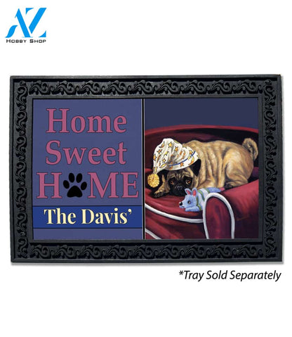 Personalized Pug Goodnight Sweetheart Doormat - 18" x 30"