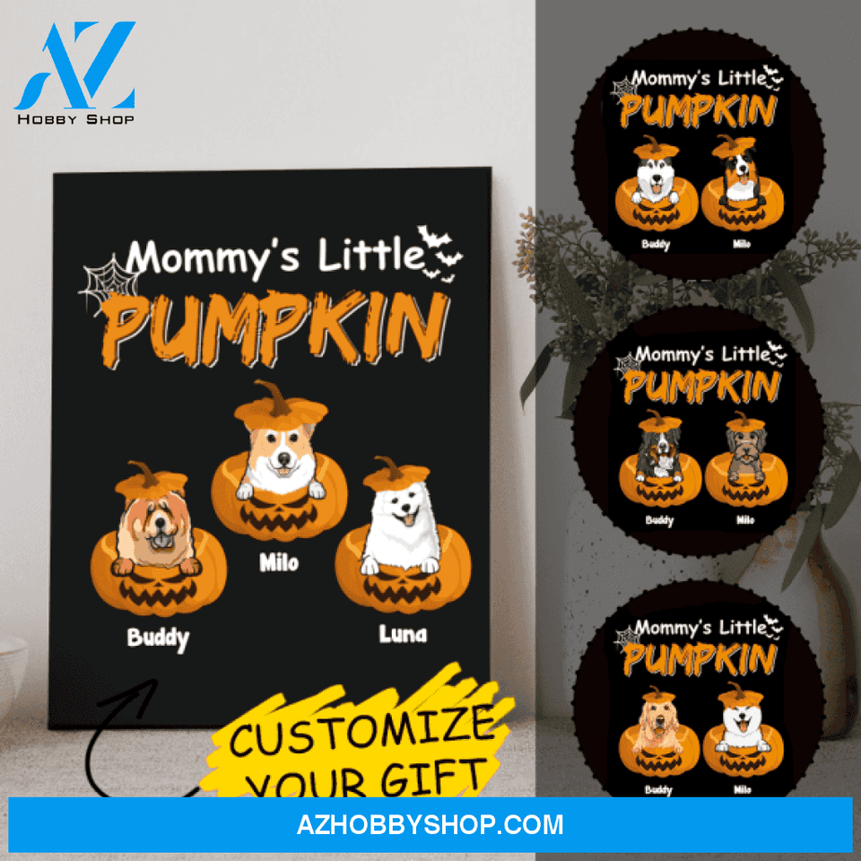 Personalized Pumpkin Canvas Art - Gifts For New Dog Moms - Up To 6 Dogs