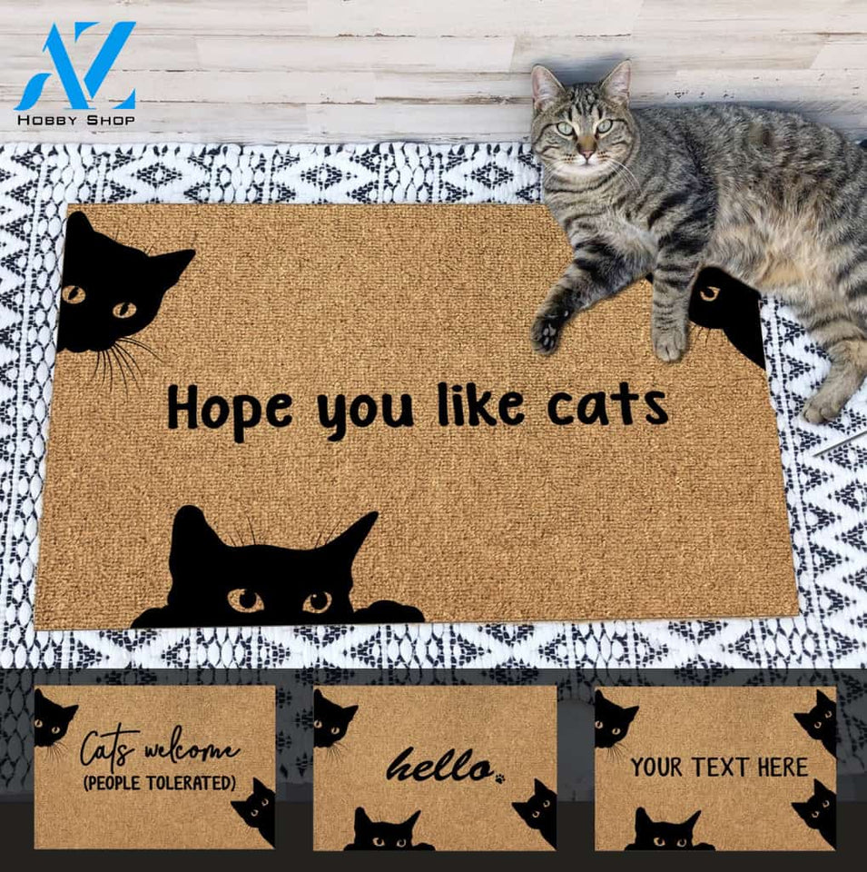 Gosszy - Personalized Quotes Cat Doormat, Cat Welcome Doormat, Custom Kitten Mats, Gift Ideas For Cat Lovers, New Home Gift