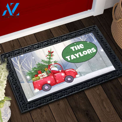 Personalized Red Truck Santa Doormat - 18" x 30"