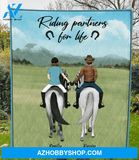 Personalized Riding Horse Blanket Gift for Horse Lover, Couple, Husband and wife - Riding partners for life