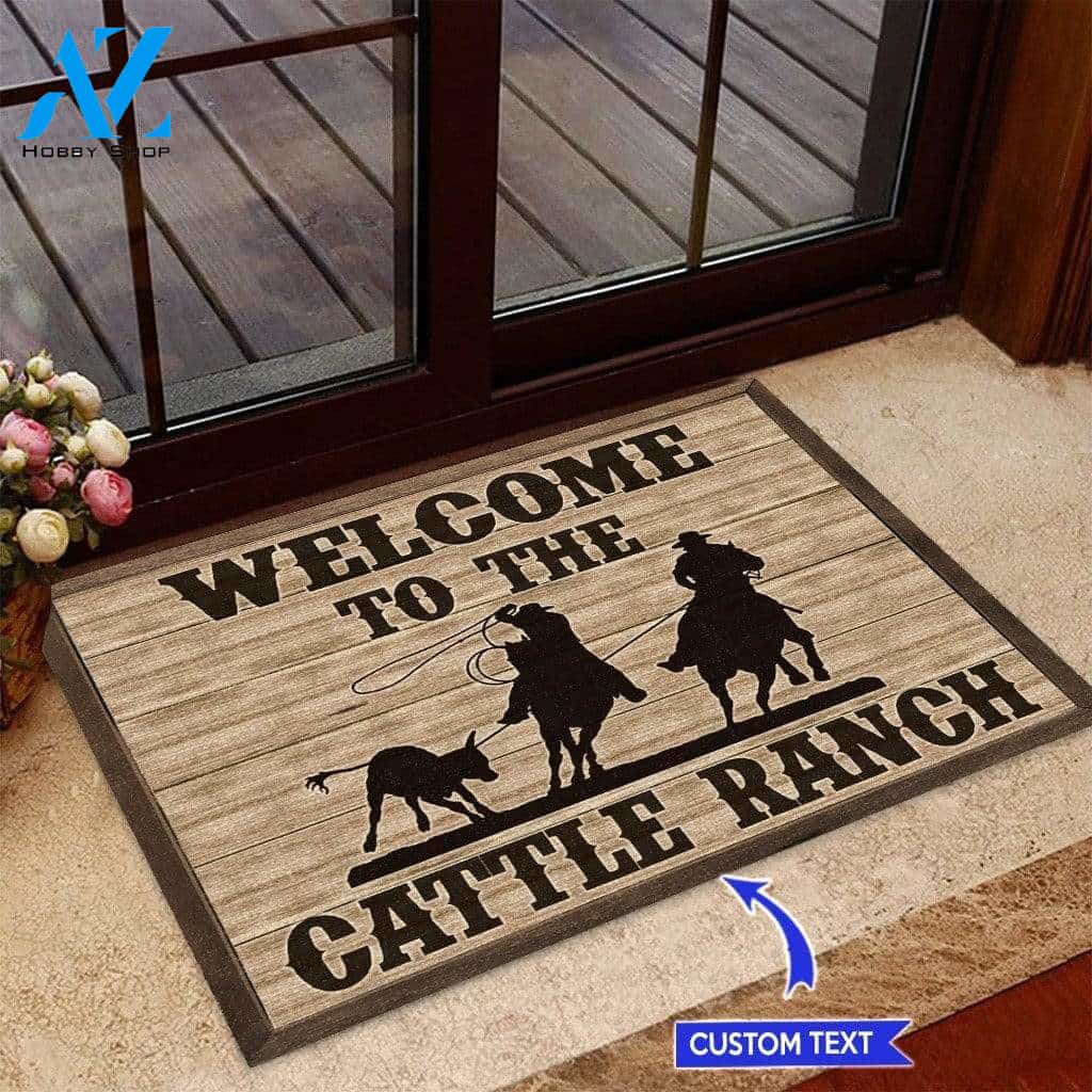 Personalized Roping, Welcome to the Cattle Ranch doormat #Xh