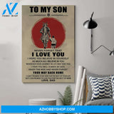 Personalized Samurai Poster - Dad To Son - I Love You
