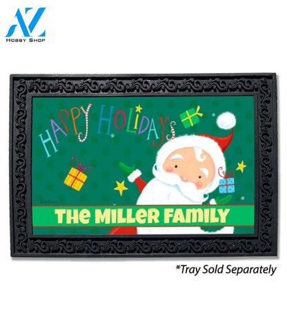 Personalized Santa Happy Holidays Doormat - 18" x 30"