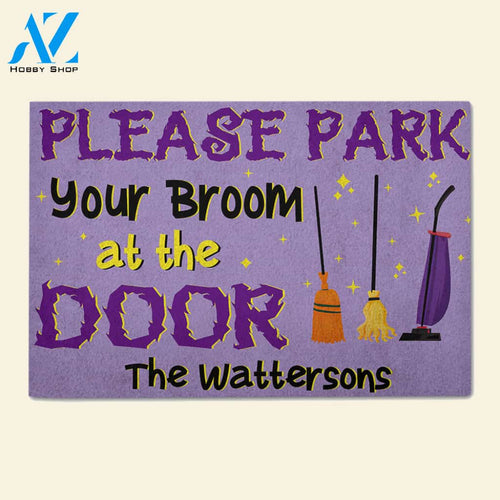 Personalized Scary Gifts Idea, Please Park Your Broom At The Door - Custom Doormat