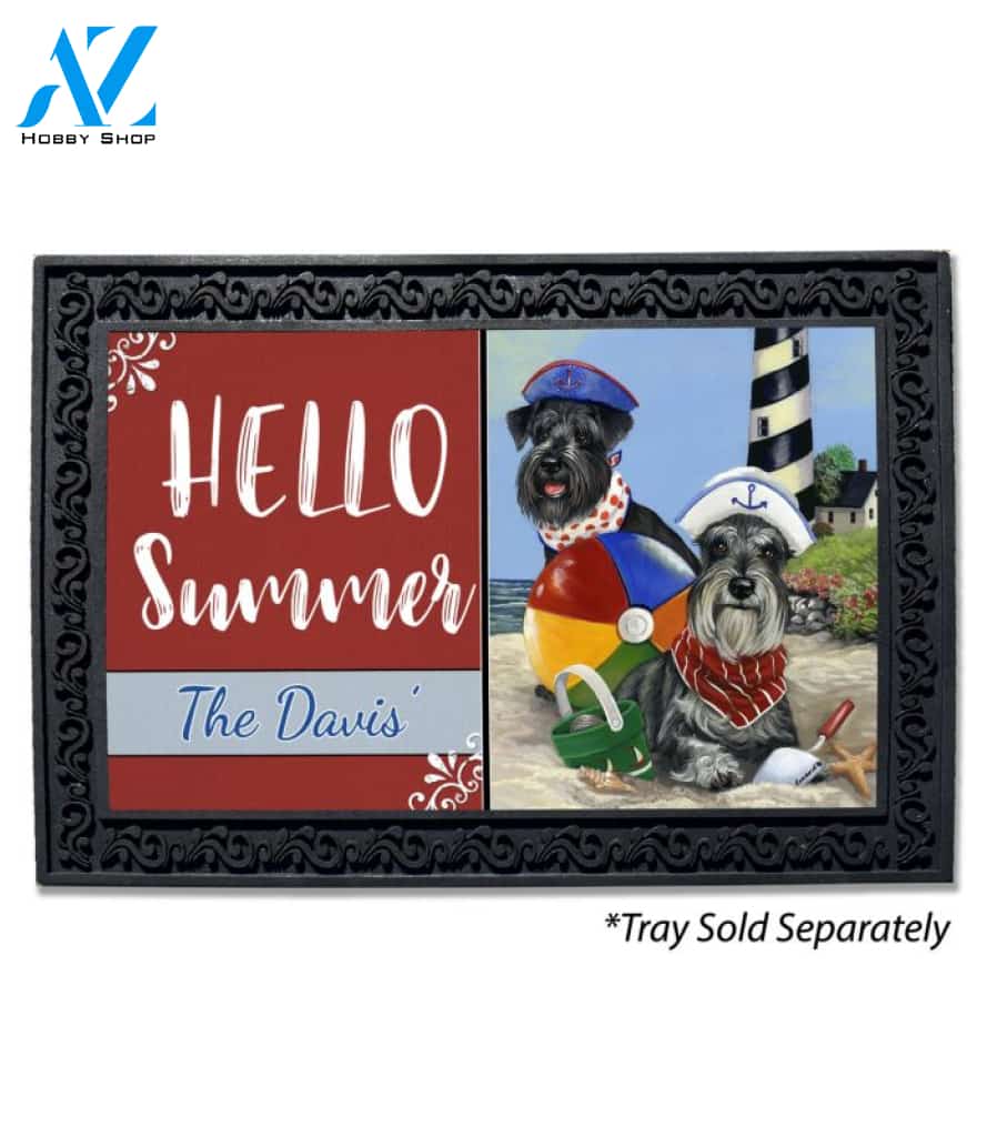 Personalized Schnauzer Beach Buddies Doormat - 18" x 30"