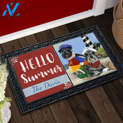 Personalized Schnauzer Beach Buddies Doormat - 18" x 30"
