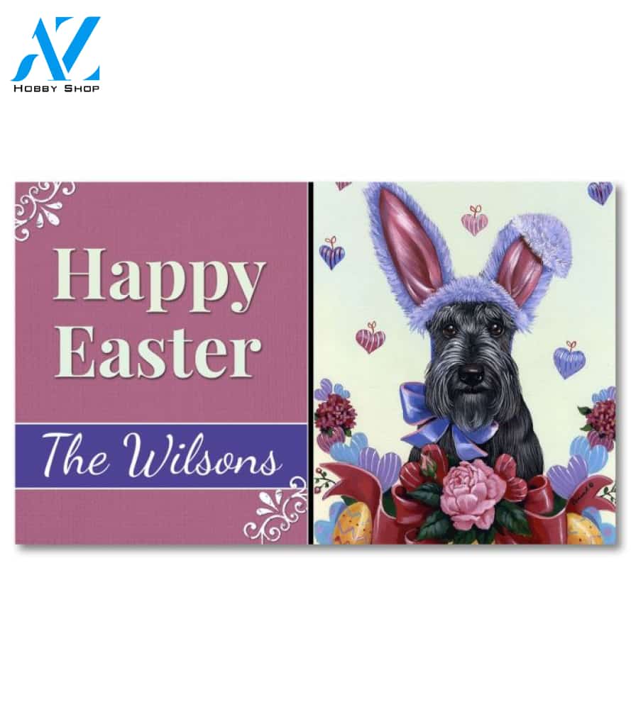 Personalized Scottish Terrier Bunny Doormat - 18" x 30"