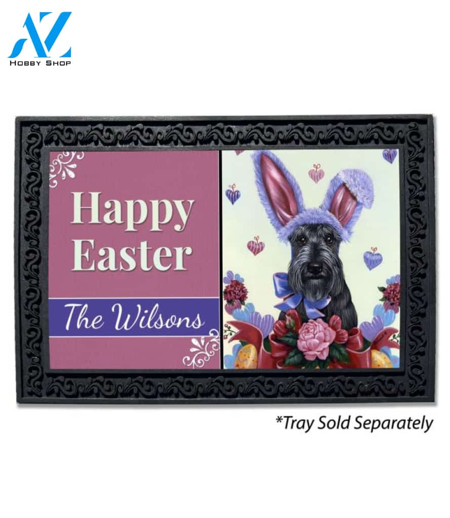 Personalized Scottish Terrier Bunny Doormat - 18" x 30"