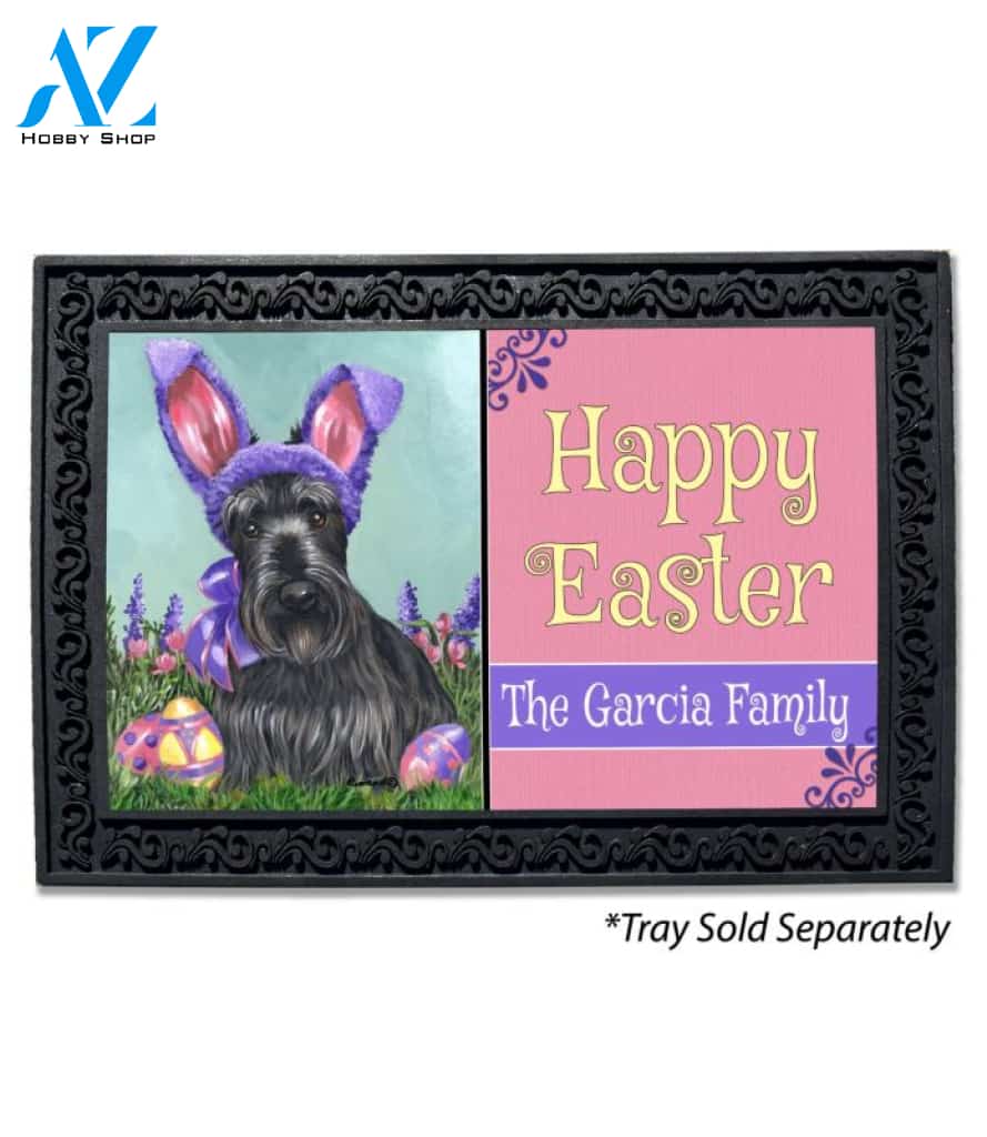 Personalized Scottish Terrier Egg Hunt Doormat - 18" x 30"